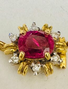 Collierschließe Armband Verschluß 750 Gelbgold Brillanten Rubin - Köln