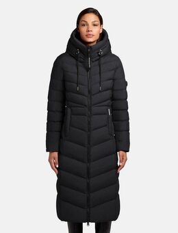 khujo Steppmantel Ingram4-YM Langer Damen Winterpmantel mit hohem Kragen und Kapuze