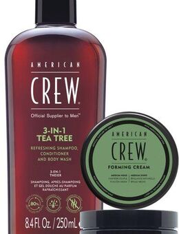 American Crew Haarpflege-Set Holiday Duo Set - Tea Tree Shampoo 250ml + Forming Cream 50g, Set, 2-tlg., Limited Edition