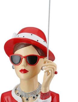 GILDE Schmuck Etagere Figur, Schmuckständer Frau Chloe rot, silberfarben H. 39,5 cm