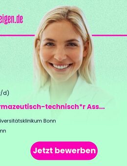 Pharmazeutisch-technisch*r Assistent*in (m/w/d) - Kinderintensivstation - Bonn