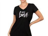 Donna Nachthemd mit Volant unifarben mit Motiv-Print Animal-Druck, reine-Baumwolle