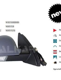 AUSSENSPIEGEL RECHTS ELEKT. BEH. VW GOLF 6 VI KOMBI AJ5 1K0857538 - Dortmund Wickede