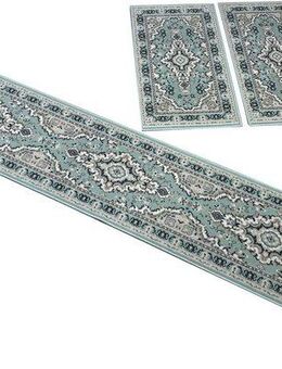 my home Bettumrandung Oriental, Made in Belgium, Höhe 7 mm, (1-tlg), Läufer-Set, Kurzflor, Orient-Optik, mit Bordüre, pflegeleicht, elegant