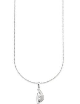 Bruno Banani Kette mit Anhänger Schmuck Geschenk Silber 925 Halsschmuck Halskette Ankerkette, mit Zirkonia (synth)