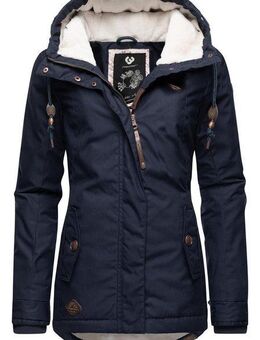 Ragwear Winterjacke Monade Damen Winterparka mit Kapuze und m. Fleece gefüttert