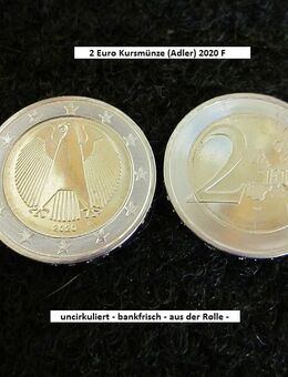 2 Euro 2020 - F - Kursmünze (Adler) - Bankfrisch -uncirkuliert- - Mahlberg