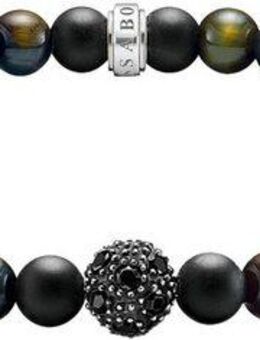 THOMAS SABO Armband Talisman-Armband Obsidian und Tigerauge, A2184-806-7-L19,L21, mit Zirkonia (synth), Tigerauge, Obsidian