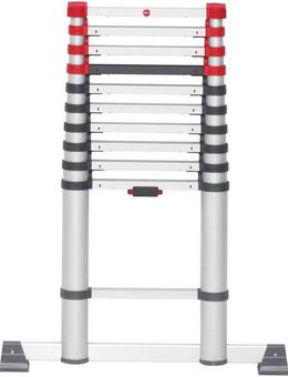 Hailo Teleskopleiter FlexLine, Alu-Sicherheits-Teleskopleiter 11 Sprossen