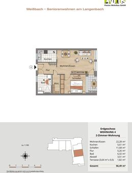 Whg. 4 - ideal geschnittene 2-Zi-Whg. im EG mit Terrasse - Tag der Offenen Tür am 29.11.2025 - 13-16 Uhr - Weißbach (Baden-Württemberg)