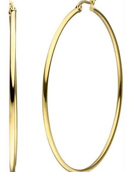 JOBO Paar Creolen, Edelstahl goldfarben beschichtet 60 mm