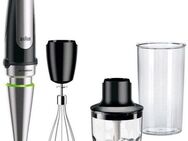 Braun Stabmixer MQ7025X MultiQuick 7, 1000 W, mit Schneebesen, 350ml Zerkleinerer, 600ml Mixbecher