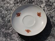 Untertasse Graf von Henneberg / orange / rot / Vintage / 70er Jahre / Blumen - Zeuthen