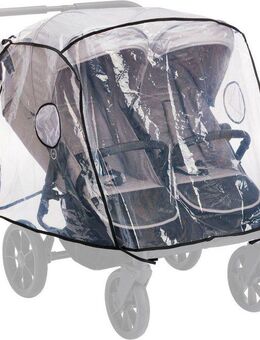 Fillikid Kinderwagen-Regenschutzhülle Regenschutz für Zwillingswagen/Geschwisterwagen