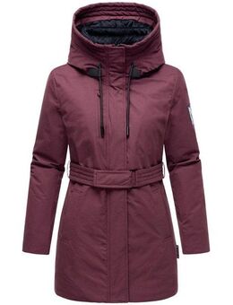 Navahoo Winterjacke Eishauch 14 Damen Winterparka mit Taillengürtel und Fleece-Kragen