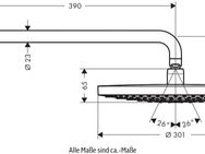 hansgrohe Regenduschkopf Raindance Select S, (Kopfbrause, Brausearm), 300 2 Strahlarten mit Brausearm, chrom