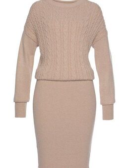 LASCANA Strickkleid mit Zopfmuster, elegantes Herbst- Winterkleid, Minikleid
