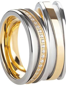 Edelstahlringe modern bicolor Look AB3426-AB3427 - Aholming