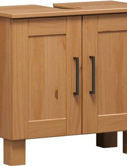 welltime Waschbeckenunterschrank Ulea (1-St) Waschtisch aus Massivholz mit Bügelgriffen - Maße (B/T/H) 60/30/80 cm