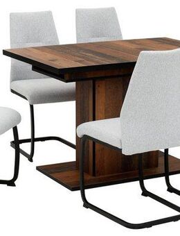 HELA Essgruppe Ariana, Esstisch mit 6 Stühlen, ausziehbarer Küchentisch, (Set, 7-tlg., 1 Tisch ausziehbar / 6 Stühle), Tisch 120-160cm, 6 Stühle mit hoher Belastbarkeit