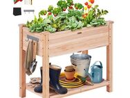 Hochbeet Holz Pflanzkübel mit Ablage Blumenkasten 75kg Tragfähigkeit Garten Pflanzkasten Terrassen Gemüsebeet Gartenbeet Pflanzbeet 86x46x76cm ideal für den Anbau von Gemüse Obst Kräutern Set253232 - Wuppertal