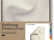 Schlafgut Bettbezug Knitted Jersey uni, aus Bio-Baumwolle mit Elasthan, Reißverschluss, (1 St), bügelfrei, Mix & Match Bettwäsche: passender Kissenbezug erhältlich