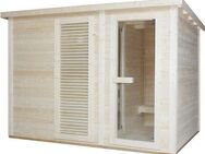 Sanotechnik Sauna »VAASA« Außensauna, BxTxH: 310 x 230 x 219,5 cm, 3,8 mm, geeignet für 5 Personen, Fichetnholz