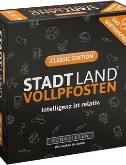 Denkriesen Spiel Stadt Land Vollpfosten, Classic Edition, Familienspiel, Made in Germany