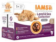 36 + 12 gratis! 48 x 85 g IAMS Advanced Nutrition - Adult Land & Sea Mix in Sauce