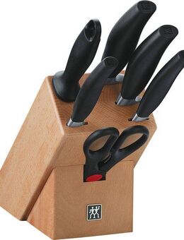 Zwilling Messerblock ***** FIVE STAR (7tlg), Messerblock mit 4 Messern + 1 Schere + 1 Wetzstahl, Buche, natur