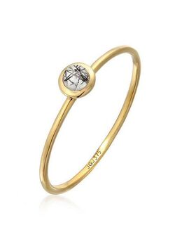 Elli Premium Fingerring Solitär Mondstein Edelstein 375 Gelbgold