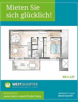 ZUR MIETE - 2-Zimmer-Wohnung mit Balkon in 97318 Kitzingen (WE 4-L07) - Kitzingen