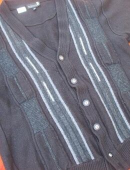 NEUw * Elegant * modern * Original VINTAGE * Old School * Wolle Mix * Cardigan * Strickjacke "WERTHER" Gr. 48- 50/ M- L * schwarz * anthrazit- dunkel- grau * - Riedlingen