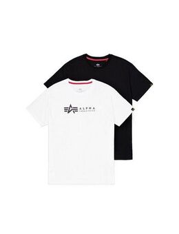 Alpha Industries Rundhalsshirt Label T 2 Pack (Packung, 2-tlg., 2er-Pack)