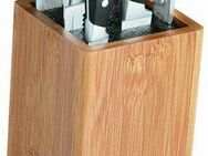 RÖSLE Messerblock Cuisine (7tlg), aus Bambusholz mit 5 Messern und Küchenschere, Klingenspezialstahl