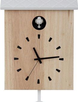 GLOBO LIGHTING Dekolicht CLOCKY, ohne Leuchtmittel, Uhr/Holz/Zeiger und Ziffern schwarz/Kuckucksfunktion/Wohnzimmer/Küche