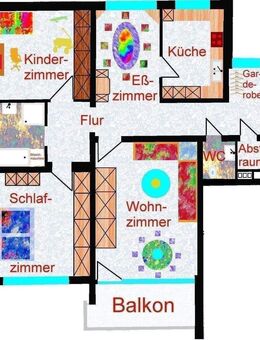 3,5-Zimmer-Wohnung mit 95 m² Wohnfläche mit Südwestbalkon mit Lift und TG in unverbaubare Waldrandlage mit Ausblick auf das Landschaftsschutzgebiet - Erlangen