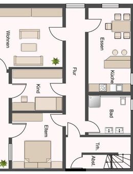 Moderne 3 Zimmer Wohnung mit Terrasse und Wohlfühlcharakter in Weissach - Weissach