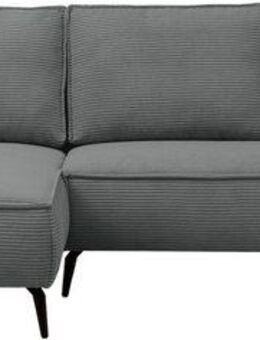andas Ecksofa TVINNU, L-Form in Cord, Sofa, wahlweise Recamiere rechts/links, schwarze Füße, bequemer Sitzkomfort