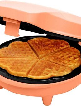 bestron Waffeleisen ASW217, 700 W, für klassische Herzwaffeln, mit Antihaftbeschichtung, Retro Design