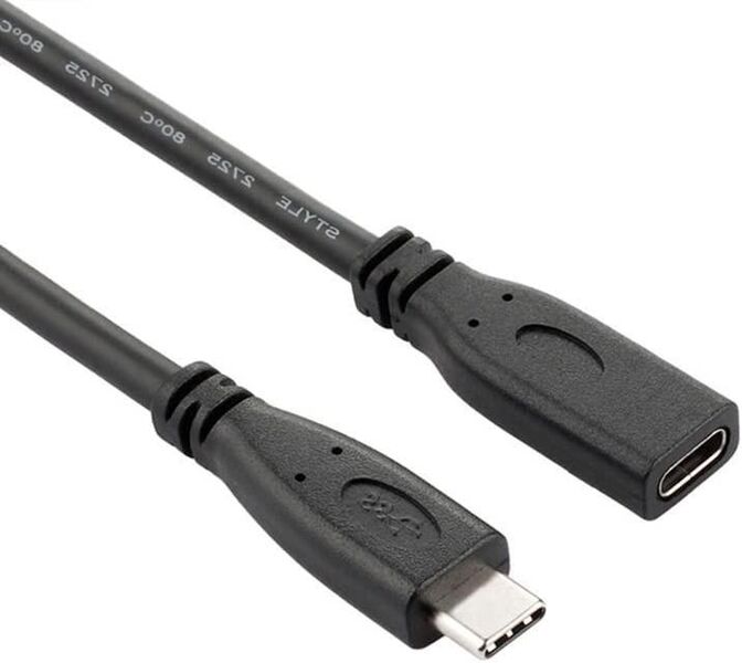 USB Adapter, 30cm, USB 3.1 Typ C Stecker - USB Typ C 3.1 Buchse - Verlängerung des Portanschlusses mit einer sehr schnellen Datenleitung - Datenübertragung bis zu 200MB/s - Fürth