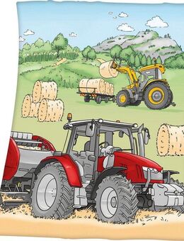 Kinderdecke Traktor, Herding Young Collection, mit tollem Traktor Motiv, Kuscheldecke