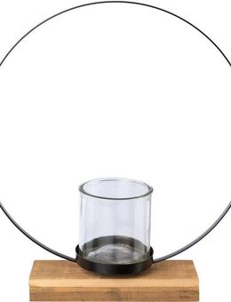 Creativ deco Teelichthalter (1 St), auf edlem Holzfuß, Höhe ca. 39 cm