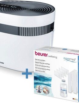 BEURER Kombigerät Luftbefeuchter und -reiniger Maremed Meeresklimagerät, Kombiset mit Filter und Salz, für 50 m² Räume, Simuliert Meeresklima für zuhause, mit Luftbefeuchtung und - reinigung
