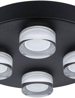 Paulmann LED Deckenleuchte Selection Bathroom Wand-/Deckenleuchte Kame IP44 Signalschwarz 4er, LED fest integriert, Warmweiß