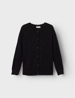 Name It Strickjacke NKFVAMONE LS KNIT CARD K NOOS mit süßen Wellenkanten am Ärmel und am Saum