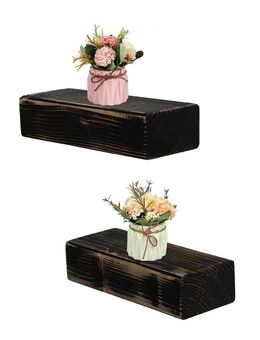 3er Set Wanddeko - Wandvasen und Blumen mit Einmachgläser - Altholz Optik - Holzbrett Fichtenholz zum Aufhängen - Deko Regal für Wohnzimmer, Schlafzimmer, Küche und mehr.Set (Altholz Optik) - Kaufbeuren