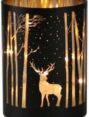 AM Design LED Windlicht, LED fest integriert, Warmweiß, Weihnachtsdeko, mit abgebildeten Hirsch in 00000