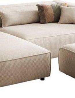 LeGer Home by Lena Gercke Ecksofa PIARA XXL, L-Form, Schlaffunktion, Cord, Leinenoptik o. Strukturstoff, Hocker stellbar zum Schlafsofa (Krokodilverbinder), tiefe Sitzfläche