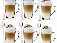 6 Kaffeegläser 370ml Latte Macchiato Gläser Set 6 Löffel - Wuppertal
